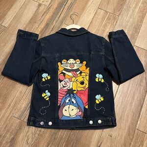Denim Jacket Hand Painted Pooh Tigger Piglet & Eeyore Size XS